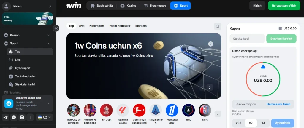 1win bonus tizimi va aksiya sharhlari